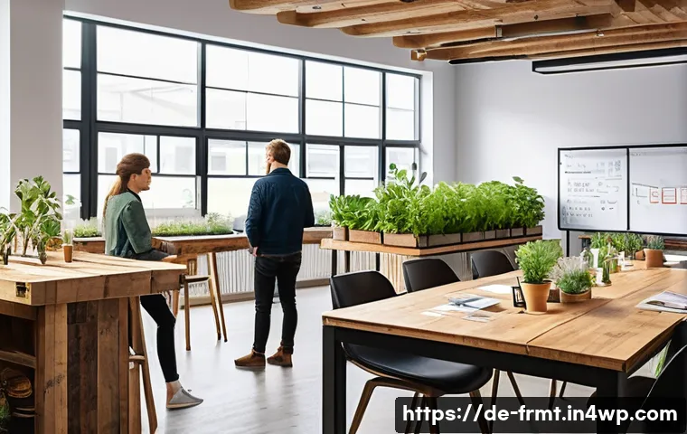 도시 발효실 운영 시 자금 조달 방법 - A modern urban fermentation lab interior in a German city setting, showcasing eco-friendly design el...