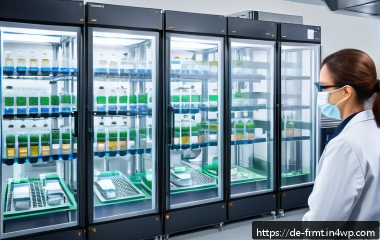 도시 발효실에서의 품질 보증 방식 - A modern urban fermentation laboratory interior featuring advanced automated fermentation tanks with...